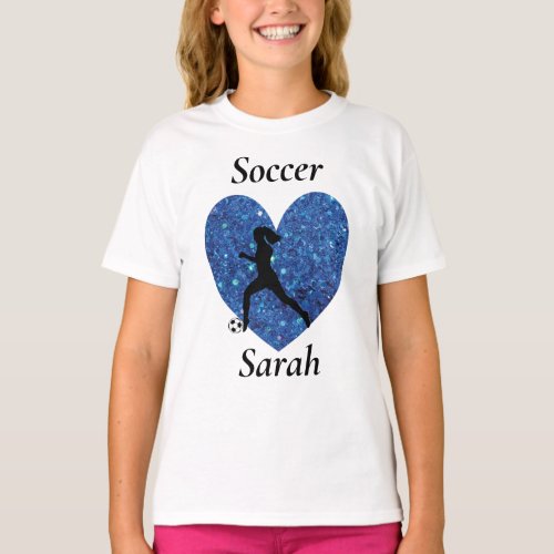  Soccer Girl Personalized Name soccer Girl T_Shirt