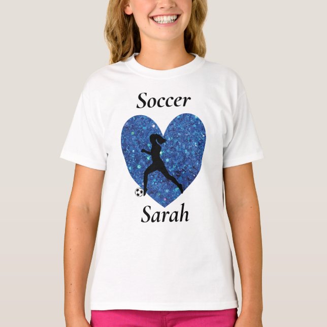  Soccer Girl, Personalized Name soccer Girl T-Shirt (Front)