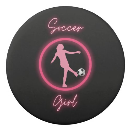Soccer Girl Pink Glow   Eraser