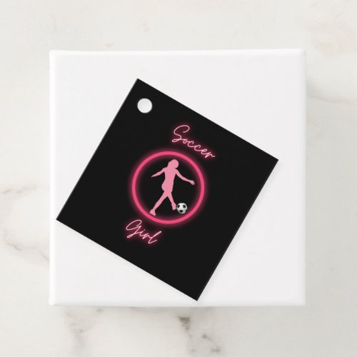 Soccer Girl Pink Glow    Favor Tags