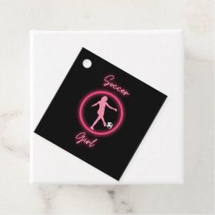 Soccer Girl Pink Glow    Favor Tags