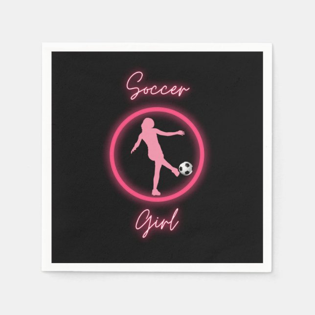 Soccer Girl Pink Glow  Napkins (Front)
