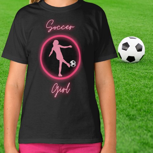 Soccer Girl Pink Glow T_Shirt