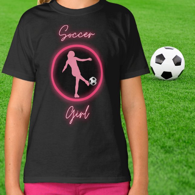 Soccer Girl Pink Glow T-Shirt (Creator Uploaded)