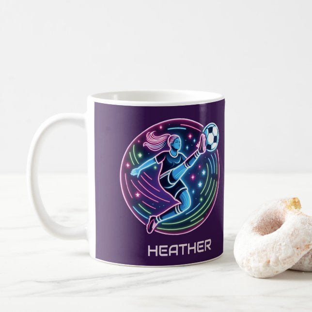 Soccer girl player coffee mug (With Donut)