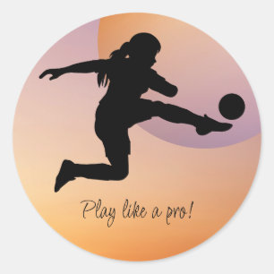 Soccer Girl Player Football Team Classic Round Sticker