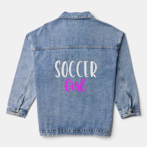 Soccer Girl Player Women  Cute  Denim Jacket