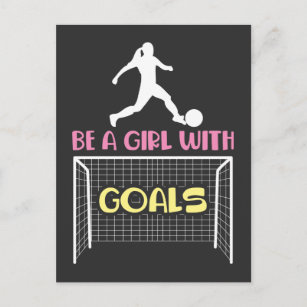 Soccer Girl - powerful Football Sister kicking Postcard