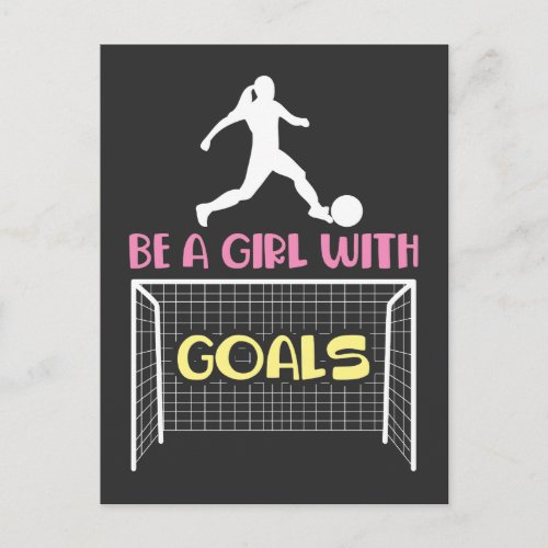 Soccer Girl _ powerful Football Sister kicking Postcard