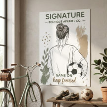 Soccer Girl Sketch Watercolor Abstract Tri-Blend S