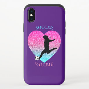 Soccer Girl Sparkle iPhone XS Slider Case