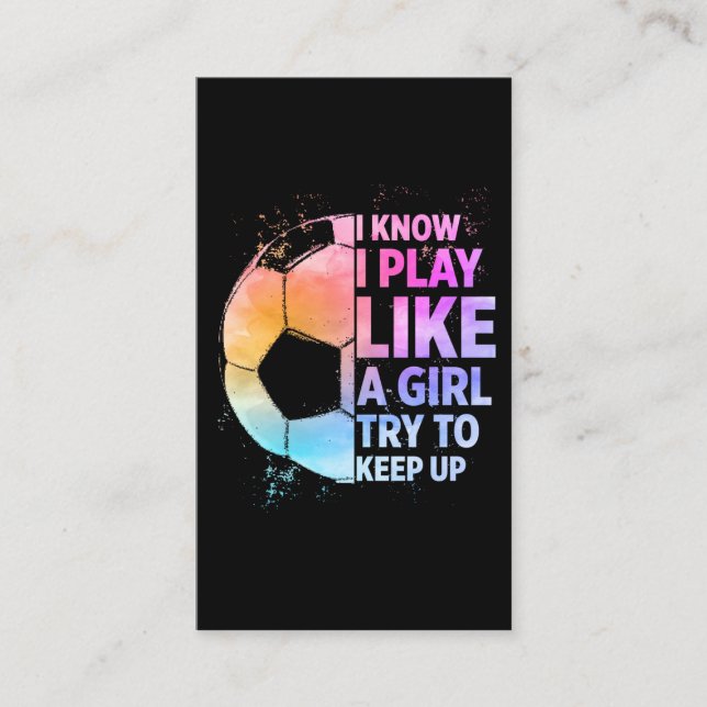 Soccer Girl Statement Football Player Business Card (Front)