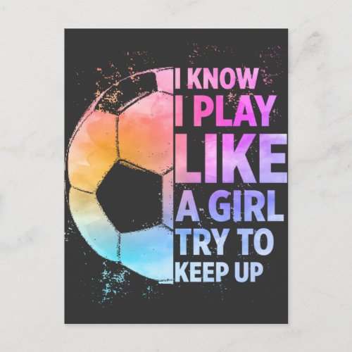 Soccer Girl Statement Football Player Postcard