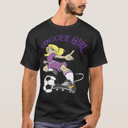 SOCCER GIRL TEXT libero  T_Shirt