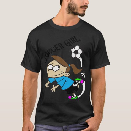 SOCCER GIRL TOON college  T_Shirt