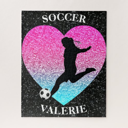 Soccer Girls Glam Personalized Jigsaw Puzzle