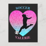 Soccer Girls Heart   Postcard