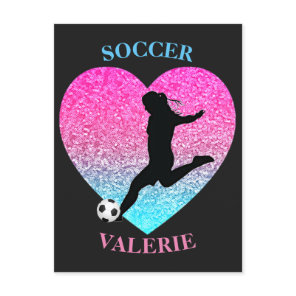 Soccer Girls Heart   Postcard