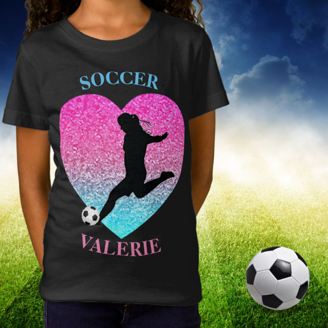 Soccer Girls Heart T-Shirt