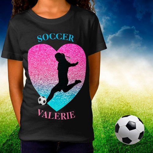 Soccer Girls Heart T_Shirt