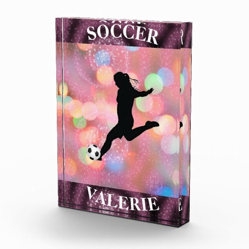Soccer Girls Plum Sparkle Color Blast       Acrylic Award