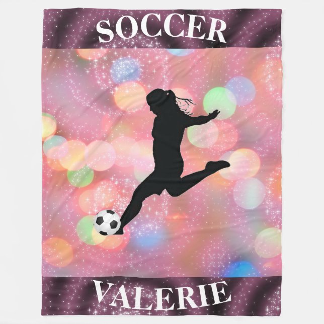 Soccer Girls Plum Sparkle Color Blast    Fleece Blanket (Front)