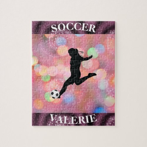 Soccer Girls Plum Sparkle Color Blast     Jigsaw Puzzle