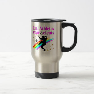 SOCCER GIRLS RULE THE WORLD TRAVEL MUG