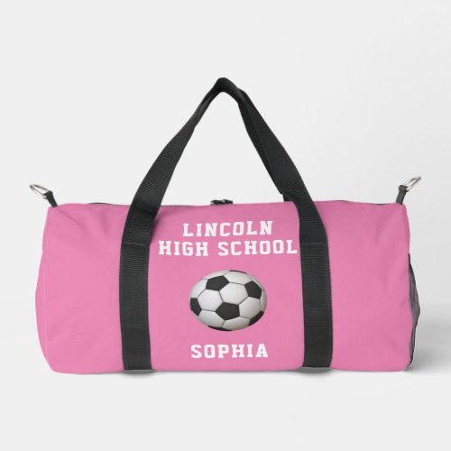 Soccer Girls School Team Name Duffle Bag