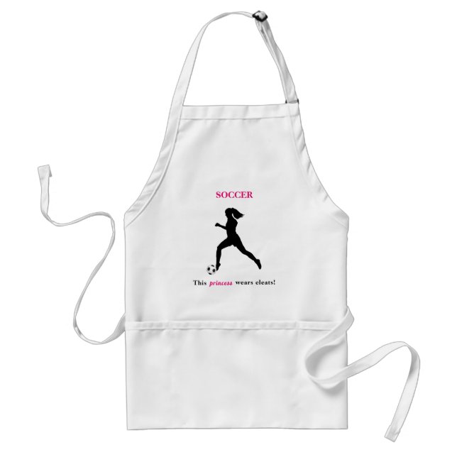 Soccer Girls - This princess wears cleats! Adult Apron (Front)