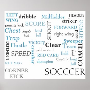 Soccer Glossary Poster by Sidelinedesigns at Zazzle