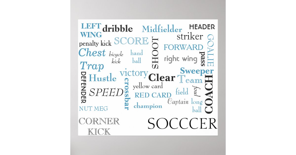 Soccer Glossary Poster | Zazzle