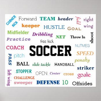 Soccer Glossary Poster! Motivational! Poster by Sidelinedesigns at Zazzle