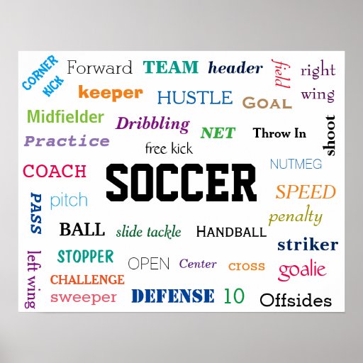 SOCCER Glossary Poster! Motivational! Poster | Zazzle