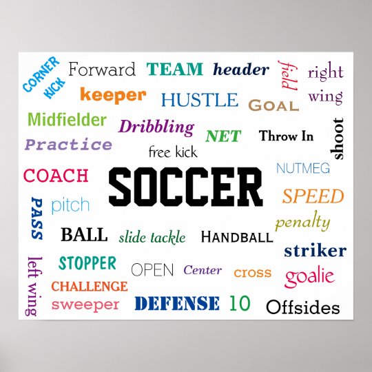 SOCCER Glossary Poster! Motivational! Poster | Zazzle.com