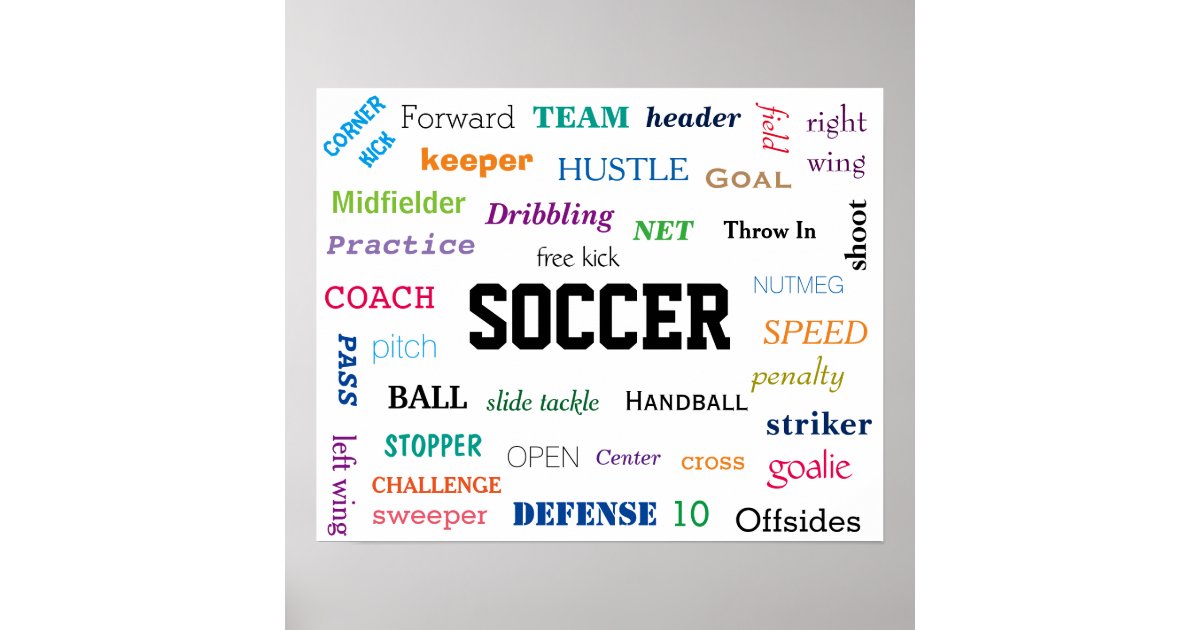 SOCCER Glossary Poster! Motivational! Poster | Zazzle