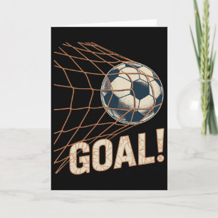 Soccer Goal Celebration Vintage Soccer Byll In Net Card