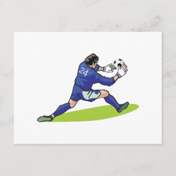 Soccer Goalie Block Graphic Postcard by sports_shop at Zazzle