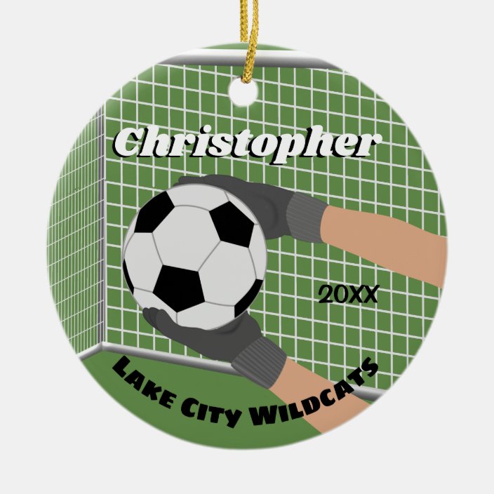 Soccer Goalie Ceramic Ornament
