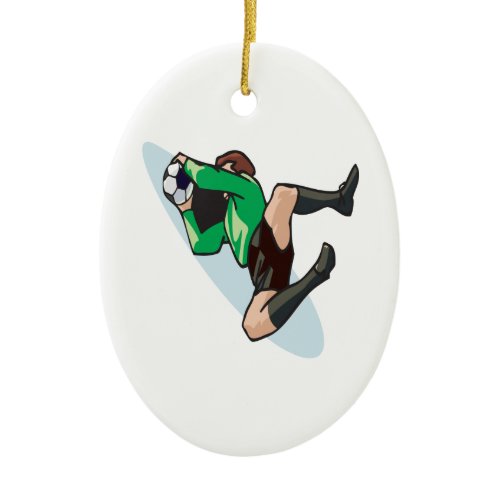 Soccer Goalie Ceramic Ornament
