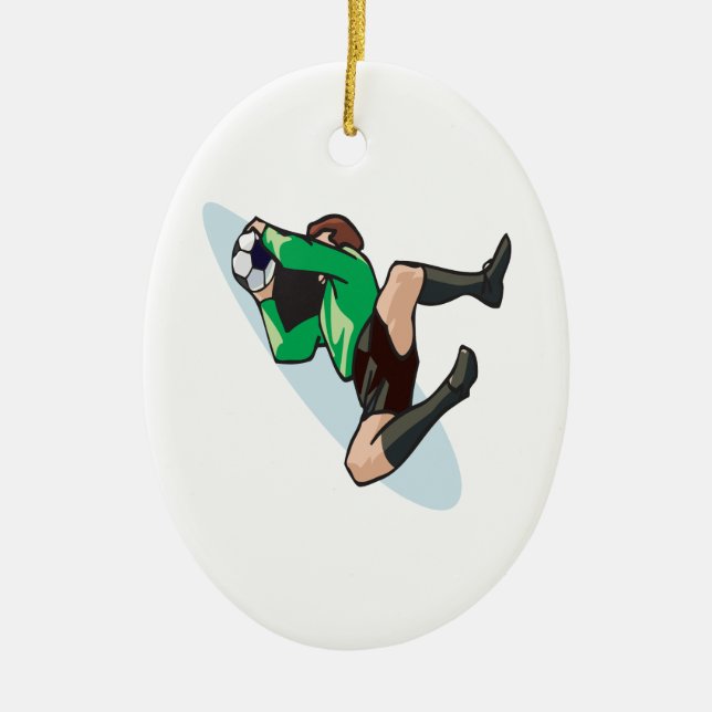 Soccer Goalie Ceramic Ornament (Front)