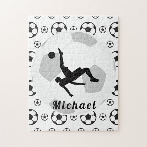 Soccer Goalie Keeper Black  White Players Name   Jigsaw Puzzle