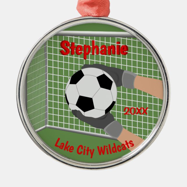 Soccer Goalie Personalized Ornament (Front)