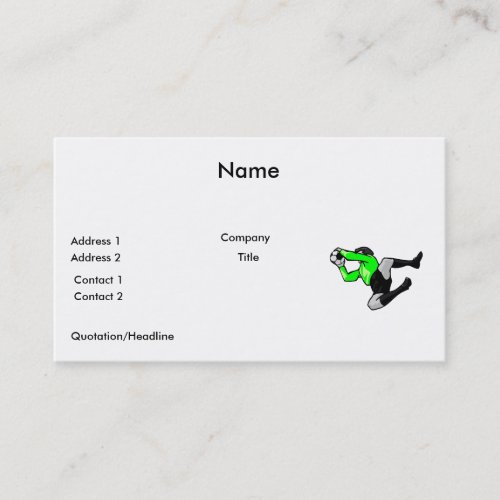 soccer goalie save graphic business card template