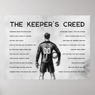Soccer Goalkeeper Creed Monogram Gray Poster