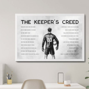 Soccer Goalkeeper Creed Monogram White Poster