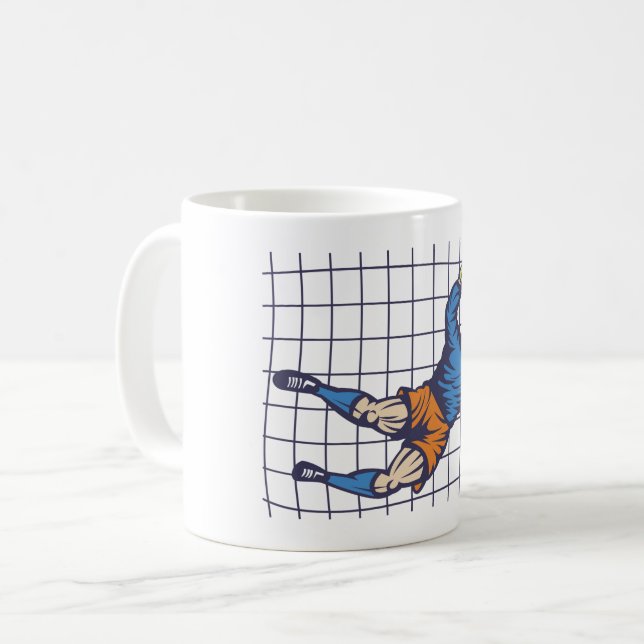 Soccer Goalkeeper Diving Save Coffee Mug (Front Left)