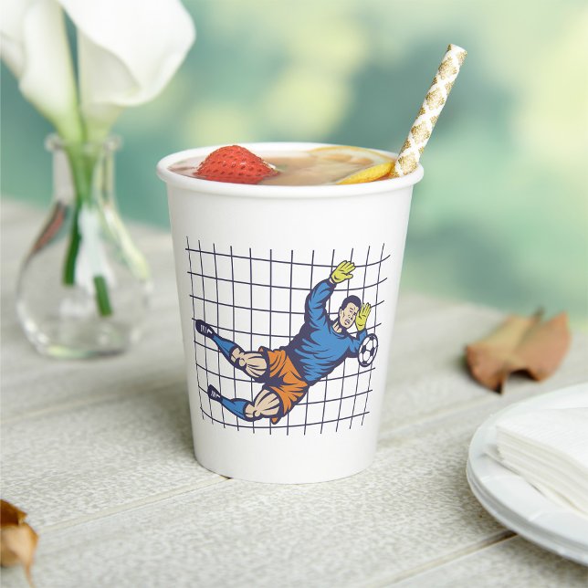 Soccer Goalkeeper Diving Save Paper Cups (Creator Uploaded)