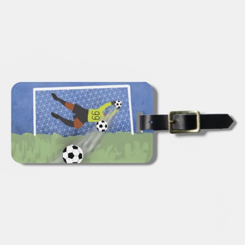 Soccer Goalkeeper Drawing Gym Bag Luggage Tag