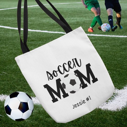 Soccer Goals Personalized Soccer Mom Tote Bag